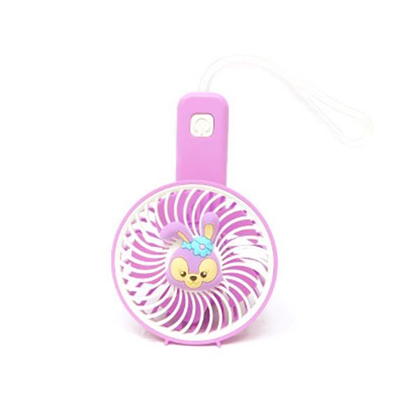 RECHARGEABLE PORTABLE MINI FAN 3 SPEED FOLDABLE PURPLE