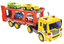 Load image into Gallery viewer, 1:16 2-In-1 Friction Powered Transporter Truck With Lights And Sounds
