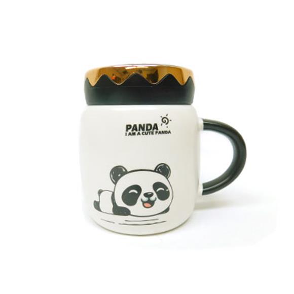CERAMIC PANDA CUP W/SCREW OFF LID