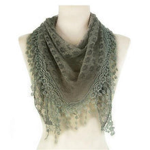 Load image into Gallery viewer, Fashion Lace Tassel Sheer Triangle Lightweight Scarf

