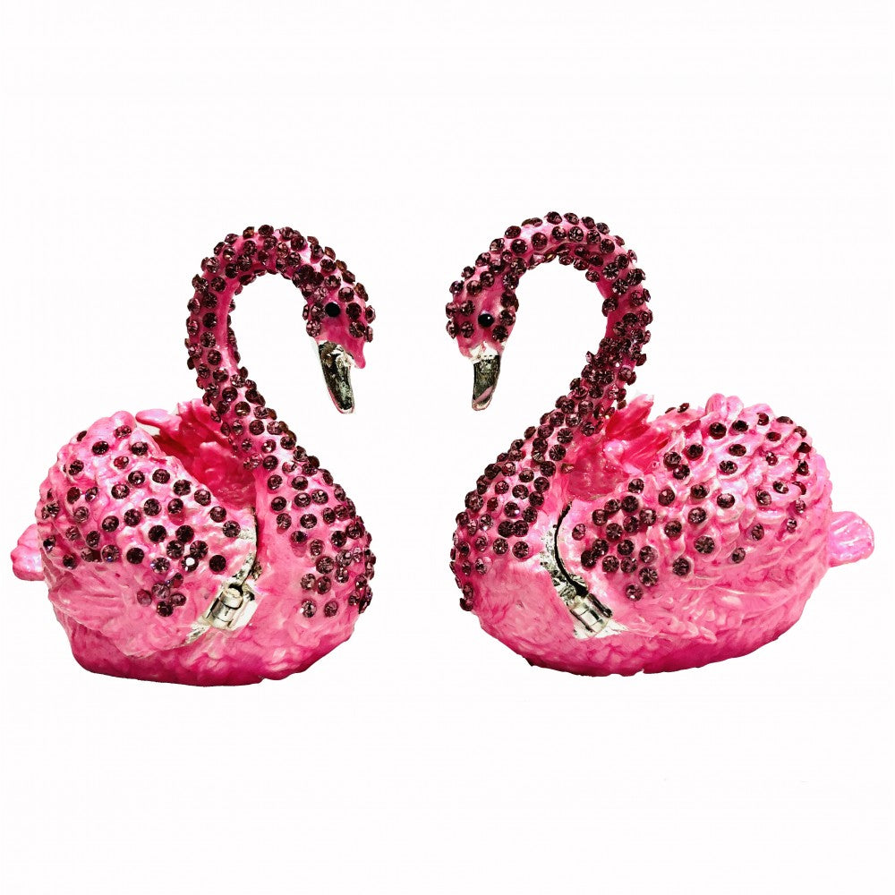 Diamond Swan Trinket Keepsake Box Hinged Figurine Collectible Ring Holder Wedding Favor Gift  (MINIMUM OF 2)