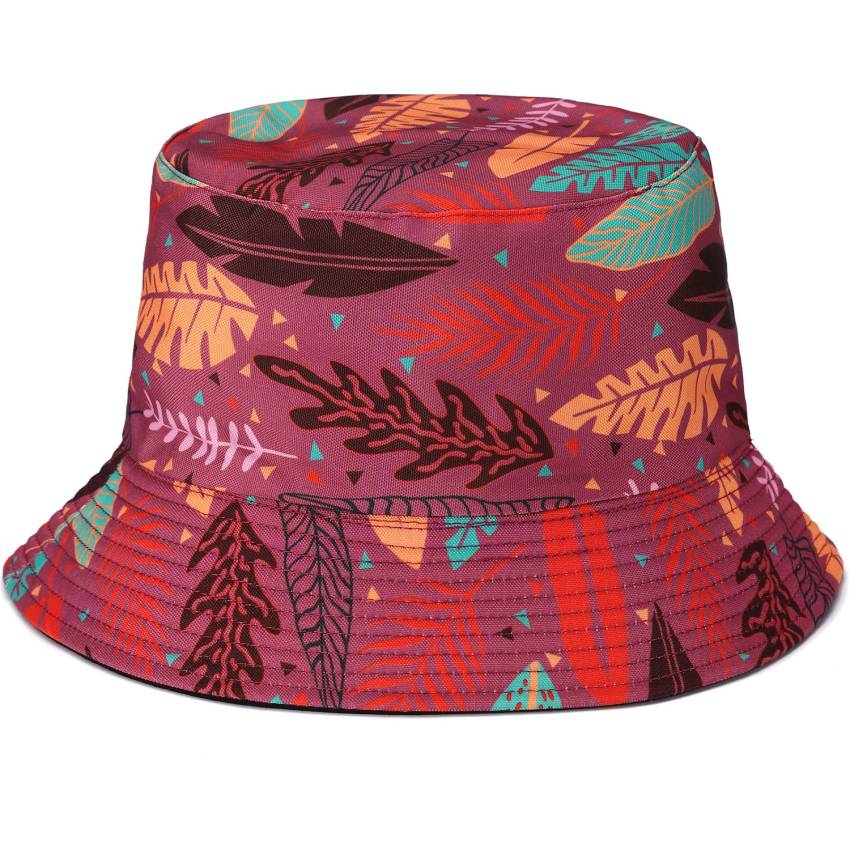 Reversible Printed Bucket hat Darkpink