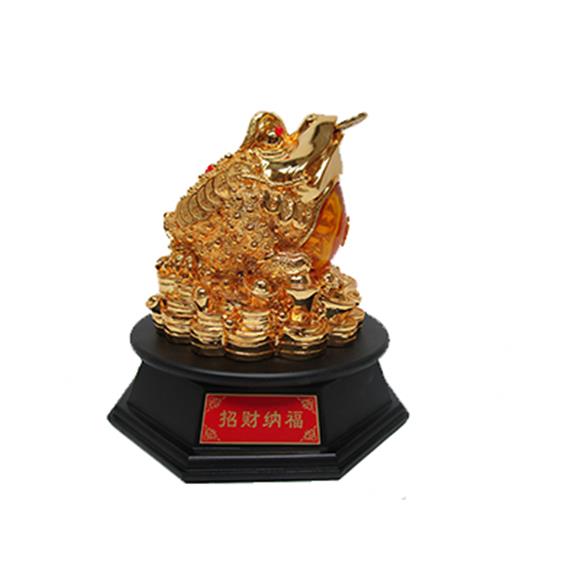 GOLD MONEY TOAD ON ROTATING BASE