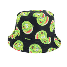 Load image into Gallery viewer, Reversible Water Melon Printed Bucket Hat- Black

