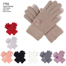 Load image into Gallery viewer, 12-pack Wholesale Knited Women&#39;s Winter Texting Gloves Touch Screen #7702
