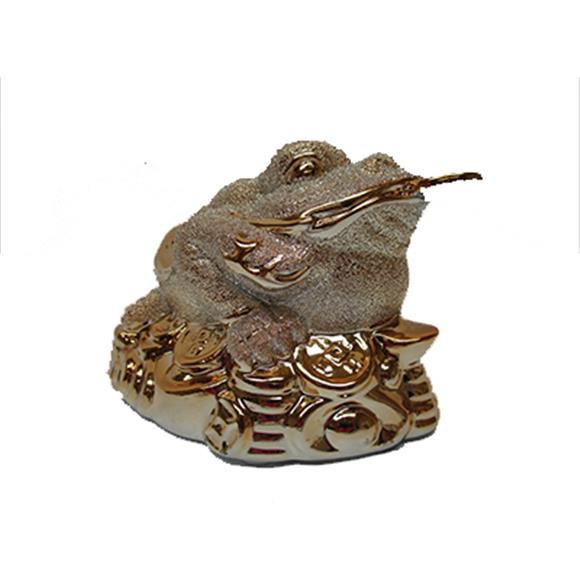 GOLD CERAMIC TOAD