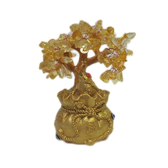 YELLOW GEM TREE W/MONEY BAG BASE