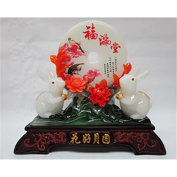 2 WHITE RABBITS W/WHITE COIN