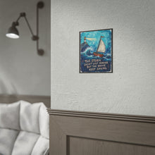 Load image into Gallery viewer, "The Brave Keep Sailing" Sailboat Wall Art | Whimsical Ocean Storm Print
