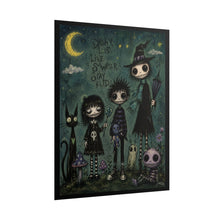 Load image into Gallery viewer, Gothic Cute Friends Rolled Poster — “Dream Loud, Live Stranger, Stay Kid” Nightscape Art
