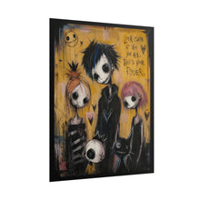Load image into Gallery viewer, Whimsical Gothic Friends Art Print – "Look Close At Who You Are. That's Your Power." Quote Wall Decor
