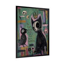 Load image into Gallery viewer, Rolled Poster — Gothic Cat &amp; Crow Art Print ("The Right Person Feels Like Home Not A Battlefield")
