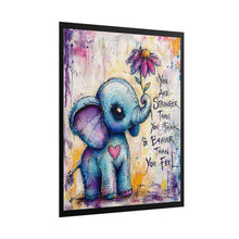 Load image into Gallery viewer, Inspirational Baby Elephant Rolled Poster – "You Are Stronger Than You Think" Nursery Art
