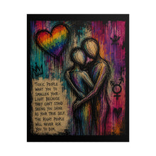 Load image into Gallery viewer, "Shine True Self" Pride Art | Gothic Sketch Intimate Embrace Poster
