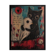 Load image into Gallery viewer, Rolled Poster — Cute Gothic Cat Hugging Ghost Print ("The Ones Who Stay")
