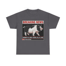 Load image into Gallery viewer, Chris P. Bacon Runaway Pig Breaking News T-Shirt - Size S - 5XL

