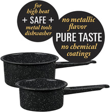 Load image into Gallery viewer, Granite Ware 1Qt &amp; 2Qt Saucepan Set Black
