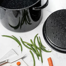 Load image into Gallery viewer, Granite Ware 15.5Qt Tamale Pot w/ Insert Black
