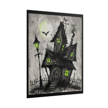 Load image into Gallery viewer, Haunted Cottage Poster — Spooky Halloween Rolled Art Print
