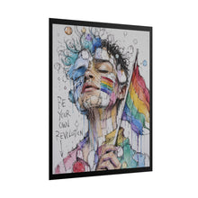 Load image into Gallery viewer, "Be Your Own Revolution" Pride Wall Art | Fine Line Sketch Flag Poster

