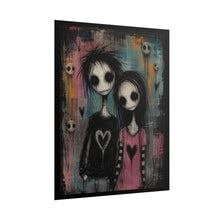 Load image into Gallery viewer, Gothic Emo Couple Poster - Dark Fantasy Skeleton Romance Wall Decor
