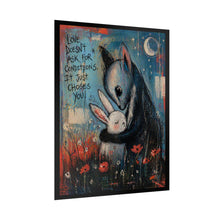 Load image into Gallery viewer, Rolled Poster — "Love Doesn't Ask For Conditions" Cute Fox &amp; Bunny Art Print

