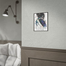 Load image into Gallery viewer, Rolled Poster — Watercolor Raven &amp; Woman Art Print with Self-Kindness Quote
