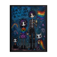 Load image into Gallery viewer, Gothic Starry Night Pride Art Print - "Live Out Loud, Love Out Louder, Be You Always"
