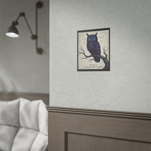 Load image into Gallery viewer, Owl Night Sky Poster — "The Night Is Smallest Before the Dawn" Inspirational Wall Art
