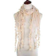 Load image into Gallery viewer, Fashion Lace Tassel Sheer Oblong Lightweight Scarf
