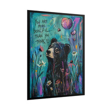 Load image into Gallery viewer, Bear Art Poster — "You Are More Beautiful Than You Think" Inspirational Wall Art
