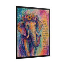 Load image into Gallery viewer, Impressionist Colorful Elephant Art Print – "You Are Braver Than You Believe, Stronger Than You Seem..." Affirmation Wall Decor

