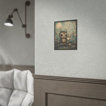 Load image into Gallery viewer, Rolled Poster — "Be Brave Enough to Grow in Your Own Way" Woodland Owl &amp; Bunny Art Print
