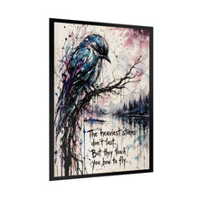 Load image into Gallery viewer, Bird Art Poster – "The Heaviest Storms Don't Last" Inspirational Rolled Wall Art
