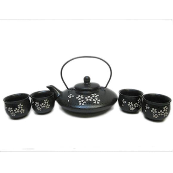 5PCS OF TEA SET W/ BLACK DESIGN