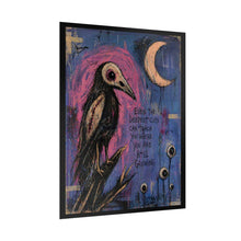 Load image into Gallery viewer, Rolled Poster — Gothic Raven Moon Art Print with Quote: “Even the Deepest Cuts Can Teach You Where You Are Still Growing”

