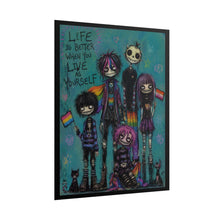 Load image into Gallery viewer, Dark Teal Emo Unity Art Print - "Life Is Better When You Live As Yourself"
