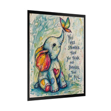 Load image into Gallery viewer, Motivational Elephant Rolled Poster – "You Are Stronger Than You Think" Nursery Wall Art
