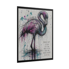 Load image into Gallery viewer, Flamingo Art Poster — "Weird Isn’t a Flaw" Inspirational Rolled Print
