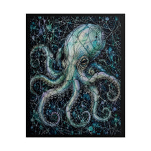 Load image into Gallery viewer, Gothic Stitched Octopus Art Print – Dark Whimsy Deep Sea Kraken Ocean Wall Decor
