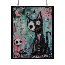Load image into Gallery viewer, Be Kind to What Can’t Always Be Explained Rolled Poster — Gothic Whimsical Cat Fantasy Wall Art
