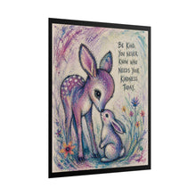 Load image into Gallery viewer, Rolled Poster — "Be Kind" Deer &amp; Bunny Art Print
