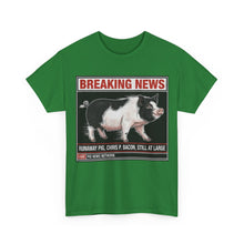 Load image into Gallery viewer, Chris P. Bacon Runaway Pig Breaking News T-Shirt - Size S - 5XL
