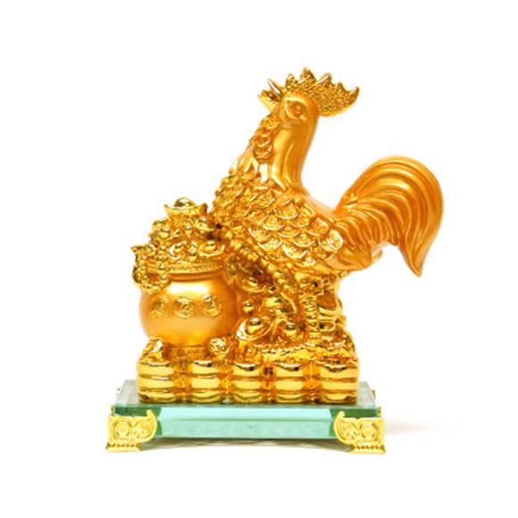 GOLD ROOSTER W/TREASURE POT