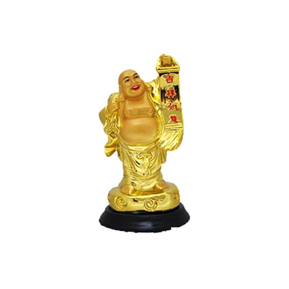 3″ GOLD STANDING BUDDHA HOLDING SCROLL