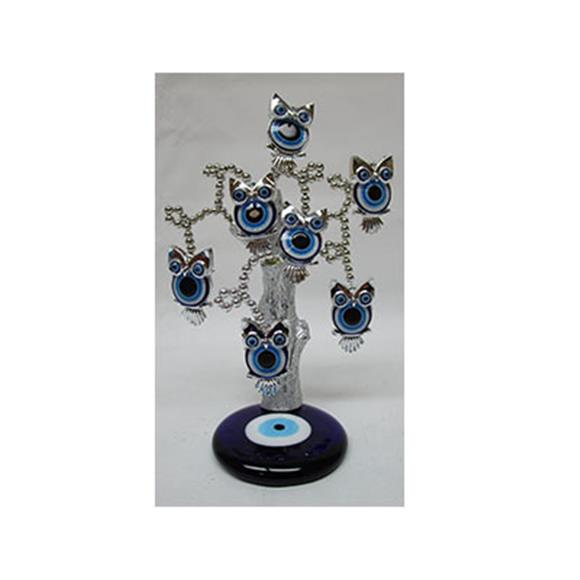 SILVER OWL EVIL EYE TREE