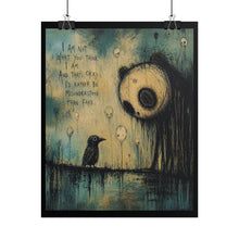Load image into Gallery viewer, Dark Surreal Poster – “I Am Not What You Think” Crow &amp; Moon Art Print
