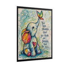 Load image into Gallery viewer, Motivational Elephant Rolled Poster – "You Are Stronger Than You Think" Nursery Wall Art
