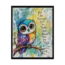Load image into Gallery viewer, Inspirational Owl Poster – "You Are Stronger Than You Think" Rolled Art Print
