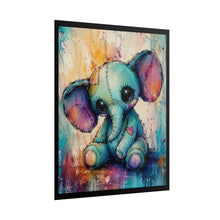 Load image into Gallery viewer, Whimsical Patchwork Elephant Art Print – Cute Colorful Animal Poster
